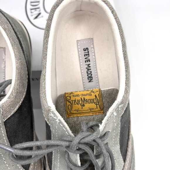 STEVE MADDEN P-DISTILL2 GREY SUEDE & MATERIAL OXFORD LOAFER SHOES w/ BOX - 12 - Picture 6 of 10